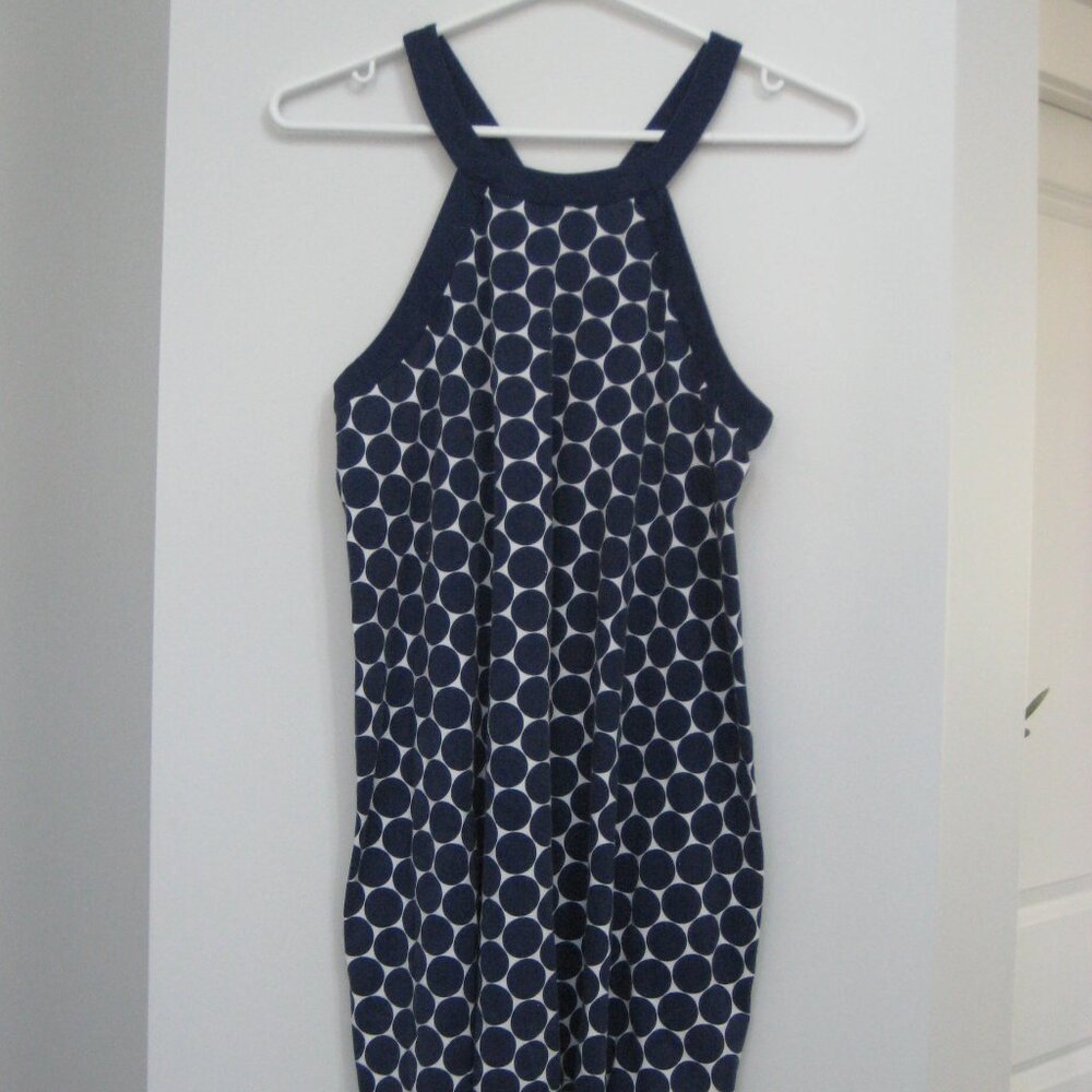 Blue and white polka dot racer back style top Kate Spade